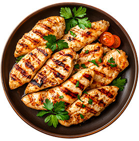 Ensalada fresca con pollo a la plancha